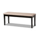 Baxton Studio Teresa Modern and Contemporary Transitional Sand Fabric Upholstered and Dark Brown Finished Wood Dining Bench