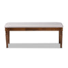 Baxton Studio Giovanni Modern and Contemporary Grey Fabric Upholstered and Walnut Brown Finished Wood Dining Bench