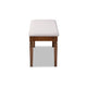 Baxton Studio Giovanni Modern and Contemporary Grey Fabric Upholstered and Walnut Brown Finished Wood Dining Bench