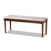 Baxton Studio Giovanni Modern and Contemporary Grey Fabric Upholstered and Walnut Brown Finished Wood Dining Bench
