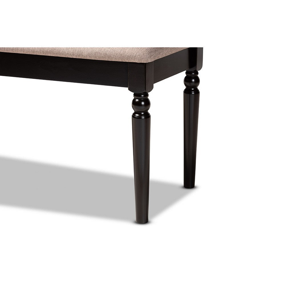 Baxton Studio Giovanni Modern and Contemporary Sand Fabric Upholstered and Dark Brown Finished Wood Dining Bench