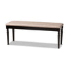 Baxton Studio Giovanni Modern and Contemporary Sand Fabric Upholstered and Dark Brown Finished Wood Dining Bench