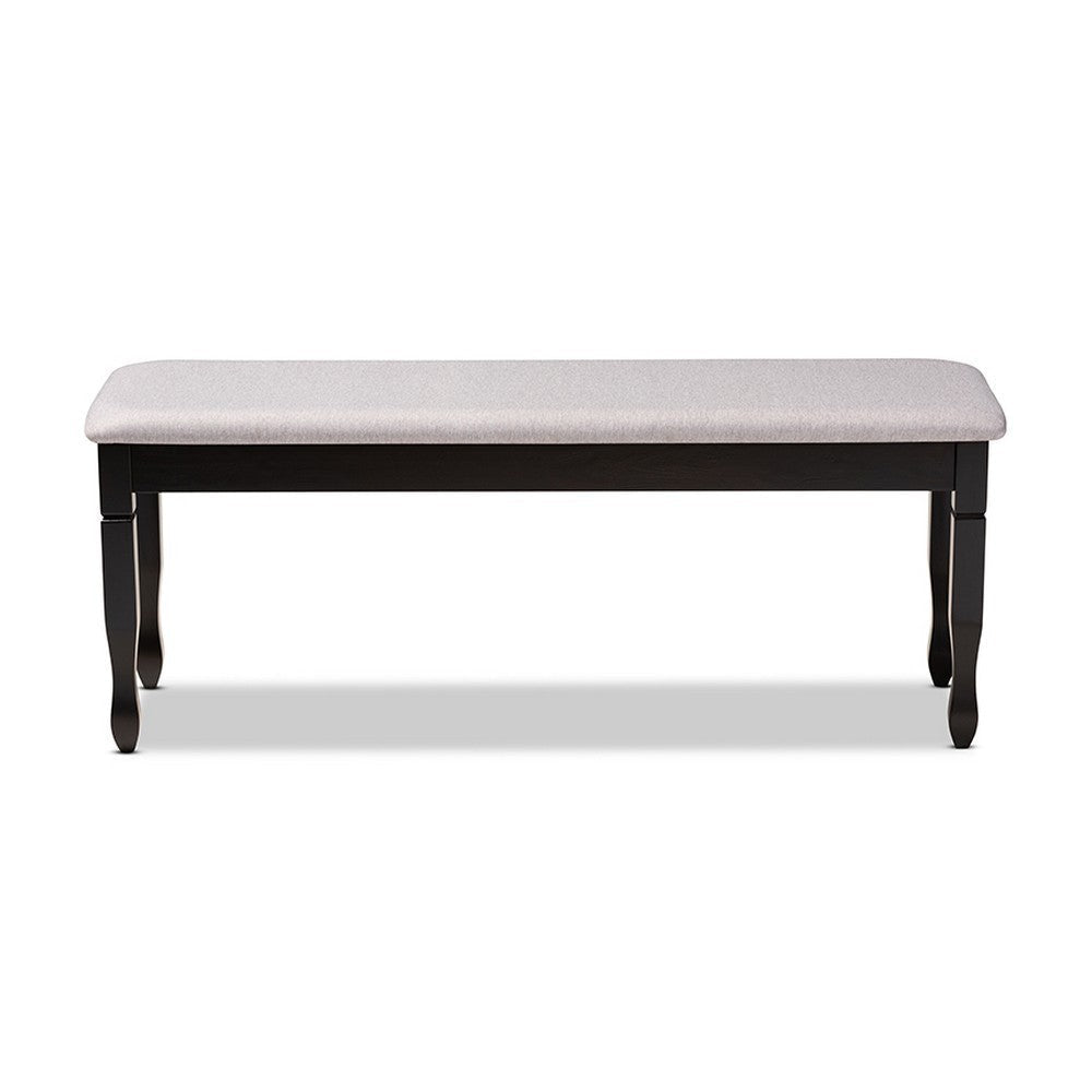 Baxton Studio Corey Modern and Contemporary Grey Fabric Upholstered and Dark Brown Finished Wood Dining Bench