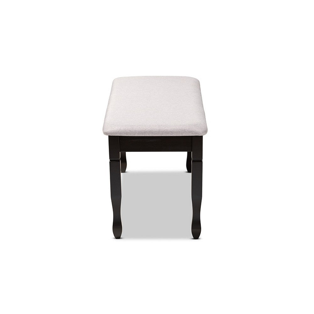 Baxton Studio Corey Modern and Contemporary Grey Fabric Upholstered and Dark Brown Finished Wood Dining Bench