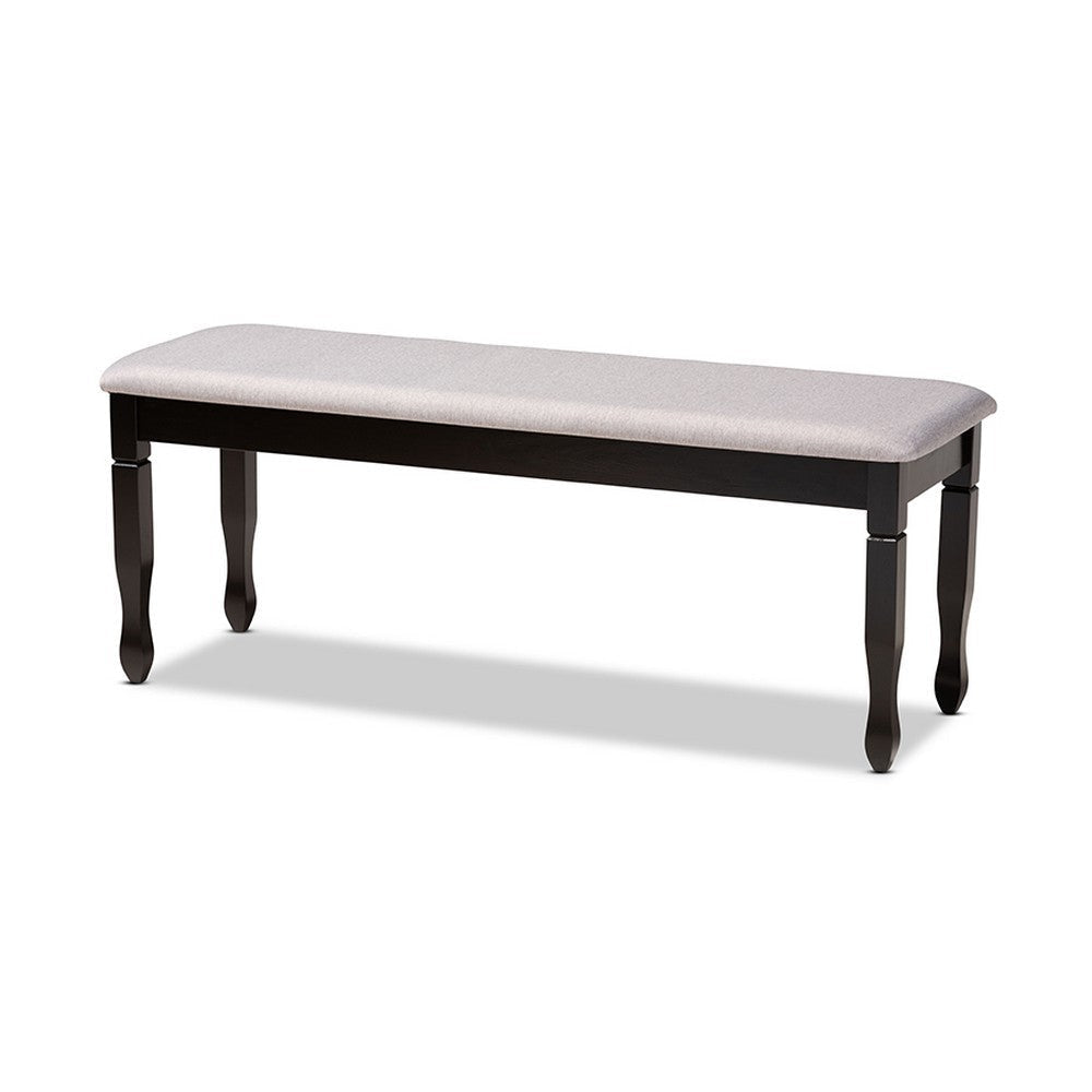 Baxton Studio Corey Modern and Contemporary Grey Fabric Upholstered and Dark Brown Finished Wood Dining Bench