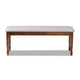 Baxton Studio Corey Modern and Contemporary Grey Fabric Upholstered and Walnut Brown Finished Wood Dining Bench