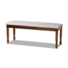 Baxton Studio Corey Modern and Contemporary Grey Fabric Upholstered and Walnut Brown Finished Wood Dining Bench