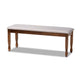 Baxton Studio Corey Modern and Contemporary Grey Fabric Upholstered and Walnut Brown Finished Wood Dining Bench