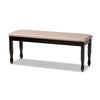 Baxton Studio Corey Modern and Contemporary Sand Fabric Upholstered and Dark Brown Finished Wood Dining Bench
