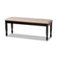 Baxton Studio Corey Modern and Contemporary Sand Fabric Upholstered and Dark Brown Finished Wood Dining Bench