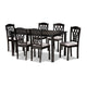 Baxton Studio Salem Modern and Contemporary Grey Fabric Upholstered and Dark Brown Finished Wood 7-Piece Dining Set
