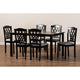 Baxton Studio Salem Modern and Contemporary Grey Fabric Upholstered and Dark Brown Finished Wood 7-Piece Dining Set