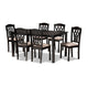 Baxton Studio Salem Modern and Contemporary Sand Fabric Upholstered and Dark Brown Finished Wood 7-Piece Dining Set