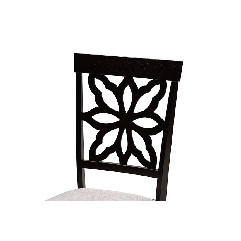 Baxton Studio Dallas Modern and Contemporary Grey Fabric Upholstered and Dark Brown Finished Wood 7-Piece Dining Set