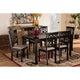 Baxton Studio Dallas Modern and Contemporary Sand Fabric Upholstered and Dark Brown Finished Wood 7-Piece Dining Set