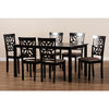 Baxton Studio Dallas Modern and Contemporary Sand Fabric Upholstered and Dark Brown Finished Wood 7-Piece Dining Set