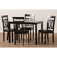Baxton Studio Rosie Modern and Contemporary Dark Brown Faux Leather Upholstered 5-Piece Dining Set WHI-RH123C-Dark-Brown-Dining-Set