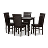 Baxton Studio Thea Modern and Contemporary Dark Brown Faux Leather Upholstered 5-Piece Dining Set WHI-RH131C-Dark-Brown-Dining-Set