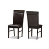 Baxton Studio Thea Modern and Contemporary Dark Brown Faux Leather Upholstered 5-Piece Dining Set WHI-RH131C-Dark-Brown-Dining-Set