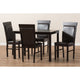 Baxton Studio Thea Modern and Contemporary Dark Brown Faux Leather Upholstered 5-Piece Dining Set WHI-RH131C-Dark-Brown-Dining-Set