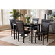 Baxton Studio Thea Modern and Contemporary Dark Brown Faux Leather Upholstered 5-Piece Dining Set WHI-RH131C-Dark-Brown-Dining-Set