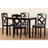 Baxton Studio Ruth Modern and Contemporary Espresso Brown Finished and Grey Fabric Upholstered 5-Piece Dining Set