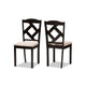 Baxton Studio Ruth Modern and Contemporary Beige Fabric Upholstered and Dark Brown Finished 5-Piece Dining Set