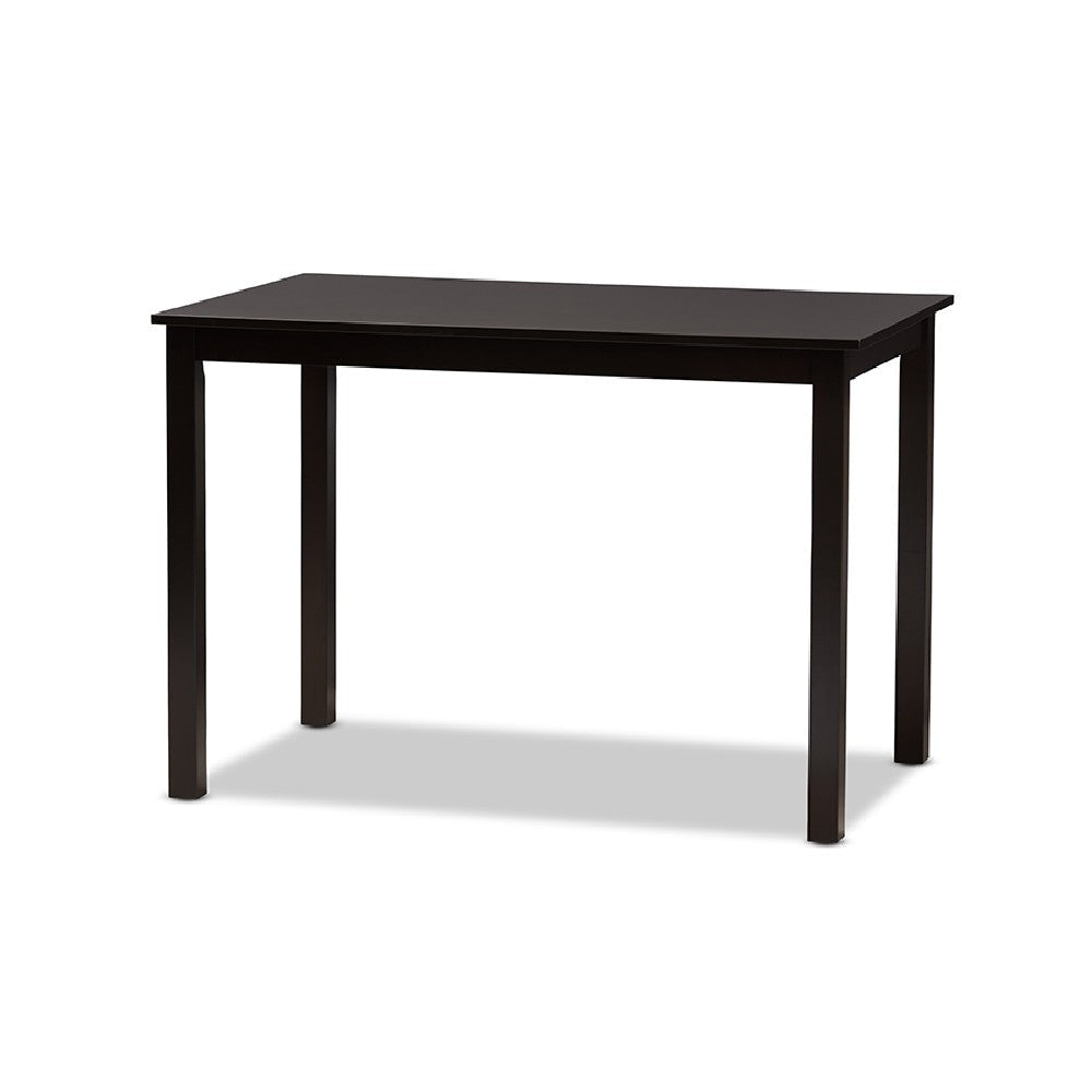 Baxton Studio Ruth Modern and Contemporary Beige Fabric Upholstered and Dark Brown Finished 5-Piece Dining Set