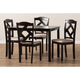 Baxton Studio Ruth Modern and Contemporary Beige Fabric Upholstered and Dark Brown Finished 5-Piece Dining Set