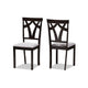 Baxton Studio Sylvia Modern and Contemporary Grey Fabric Upholstered and Dark Brown Finished 5-Piece Dining Set