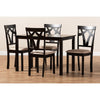 Baxton Studio Sylvia Modern and Contemporary Espresso Brown Finished and Sand Fabric Upholstered 5-Piece Dining Set