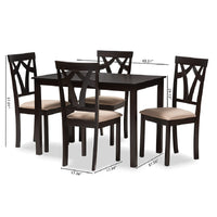 Table: Espresso Brown; Chairs: Sand, Espresso Brown