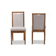 Baxton Studio Octavia Modern and Contemporary Grey Fabric Upholstered and Walnut Brown Finished Wood 2-Piece Dining Chair Set