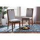 Baxton Studio Octavia Modern and Contemporary Grey Fabric Upholstered and Walnut Brown Finished Wood 2-Piece Dining Chair Set
