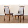 Baxton Studio Octavia Modern and Contemporary Grey Fabric Upholstered and Walnut Brown Finished Wood 2-Piece Dining Chair Set