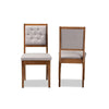 Baxton Studio Gideon Modern and Contemporary Grey Fabric Upholstered and Walnut Brown Finished Wood 2-Piece Dining Chair Set