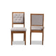 Baxton Studio Gideon Modern and Contemporary Grey Fabric Upholstered and Walnut Brown Finished Wood 2-Piece Dining Chair Set