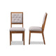 Baxton Studio Gideon Modern and Contemporary Grey Fabric Upholstered and Walnut Brown Finished Wood 2-Piece Dining Chair Set