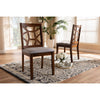 Baxton Studio Abilene Mid-Century Grey Fabric Upholstered and Walnut Brown Finished Dining Chair Set of 2