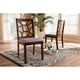 Baxton Studio Abilene Mid-Century Grey Fabric Upholstered and Walnut Brown Finished Dining Chair Set of 2