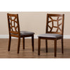 Baxton Studio Abilene Mid-Century Grey Fabric Upholstered and Walnut Brown Finished Dining Chair Set of 2