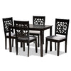 Baxton Studio Jackson Modern and Contemporary Grey Fabric Upholstered and Espresso Brown Finished Wood 5-Piece Dining Set