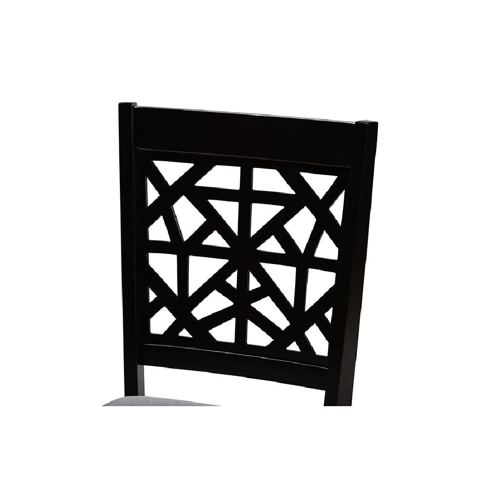 Baxton Studio Jackson Modern and Contemporary Grey Fabric Upholstered and Espresso Brown Finished Wood 5-Piece Dining Set