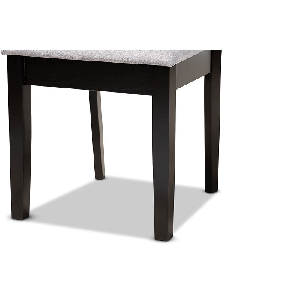 Baxton Studio Jackson Modern and Contemporary Grey Fabric Upholstered and Espresso Brown Finished Wood 5-Piece Dining Set