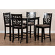 Baxton Studio Devon Modern and Contemporary Sand Fabric Upholstered and Espresso Brown Finished Wood 5-Piece Pub Dining Set