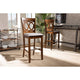 Baxton Studio Carson Modern and Contemporary Grey Fabric Upholstered and Walnut Brown Finished Wood 2-Piece Bar Stool Set