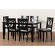 Baxton Studio Lenoir Modern and Contemporary Grey Fabric Upholstered Espresso Brown Finished Wood 7-Piece Dining Set