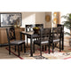 Baxton Studio Lenoir Modern and Contemporary Grey Fabric Upholstered Espresso Brown Finished Wood 7-Piece Dining Set