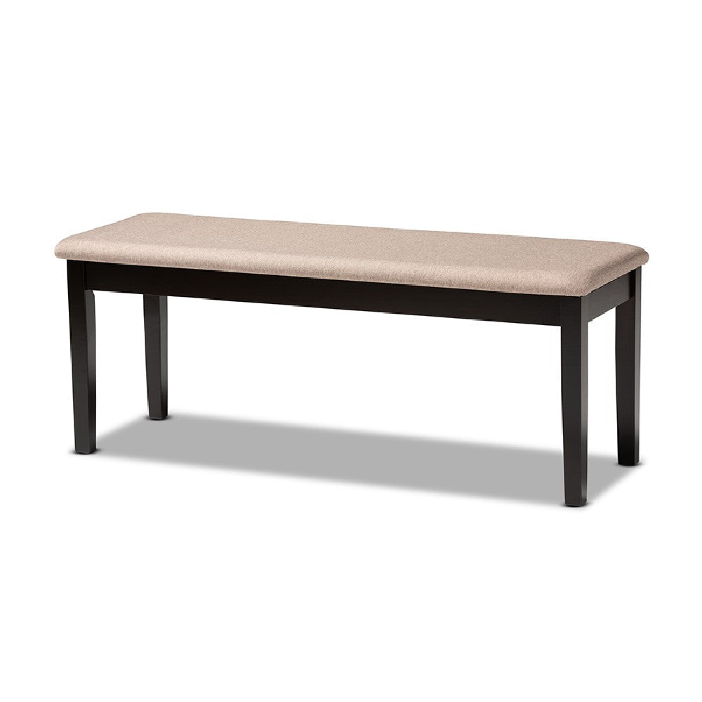 Baxton Studio Bennett Modern and Contemporary Sand Fabric Upholstered and Dark Brown Finished Wood 6-Piece Dining Set