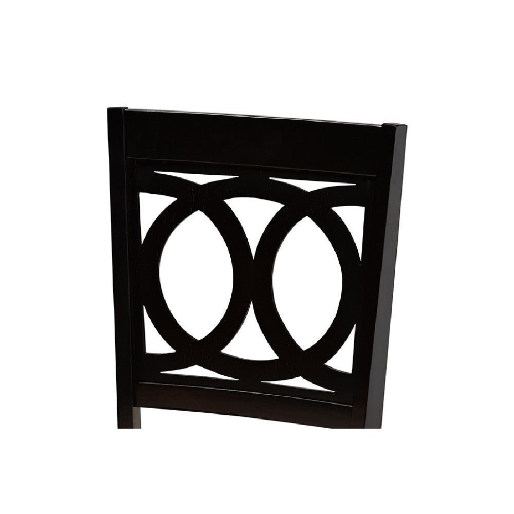 Baxton Studio Lenoir Modern and Contemporary Sand Fabric Upholstered Espresso Brown Finished Wood 7-Piece Dining Set